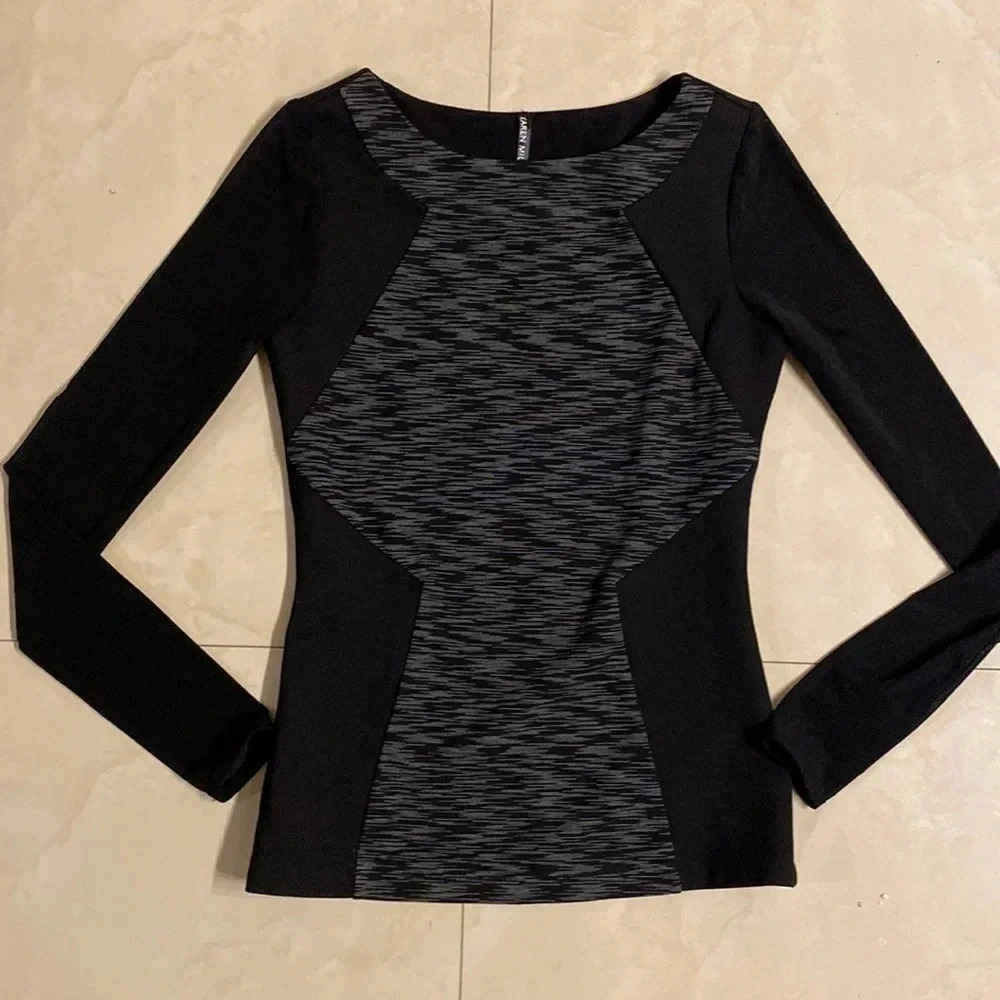 Karen Millen long mesh sleeves top size 2 NWOT